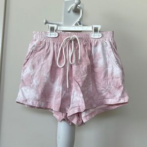 ROMWE Size S Tie Dye Pink and White Comfy Shorts!
